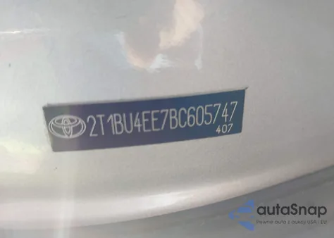2011 Toyota Corolla S from USA, damaged, VIN 2T1BU4EE7BC605747